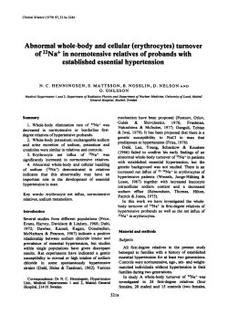 Abnormal Whole-Body and Cellular (Erythrocytes
