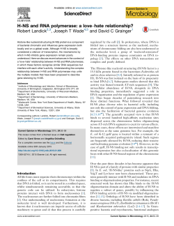 H-NS and RNA polymerase: a love–hate relationship?