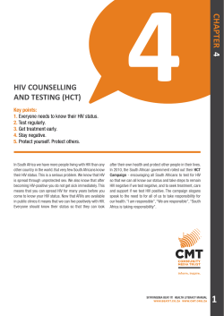 Chapter 4 &ndash; HIV Counselling and testing