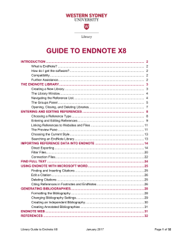 Guide to EndNote X7 - Western Sydney University Library