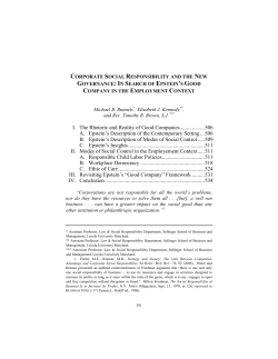 I. The Rhetoric and Reality of Good Companies .................. 506 A