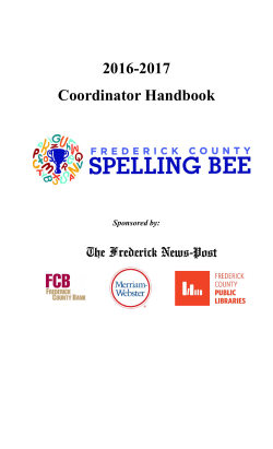 2016-2017 Coordinator Handbook - Frederick County Public Libraries