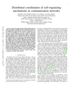 Distributed coordination of self-organizing