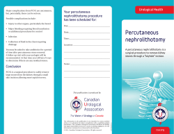 Percutaneous nephrolithotomy - Canadian Urological Association