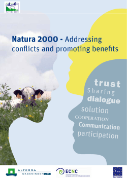 Natura 2000 - Addressing conflicts and