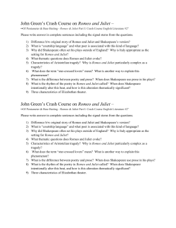 John Green`s Crash Course on Romeo and Juliet