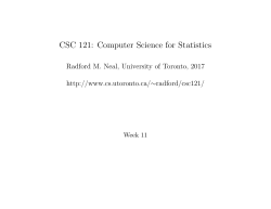 CSC 121: Computer Science for Statistics