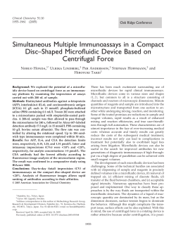 Simultaneous Multiple Immunoassays in a Compact Disc&ndash;Shaped