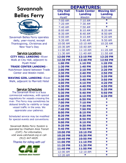 Savannah Belles Ferry Schedule
