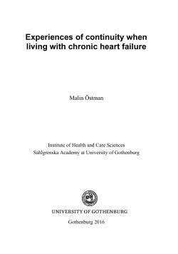 Experiences of continuity when living with chronic heart