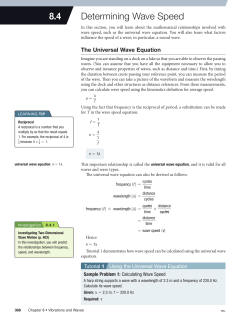8.4 Determining Wave speed