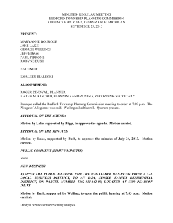 minutes- regular meeting bedford township planning commission