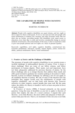 The Capabilities of People with Cognitive Disabilities
