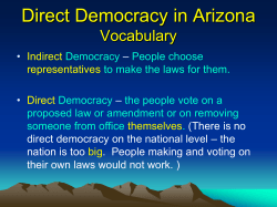Direct Democracy in Arizona