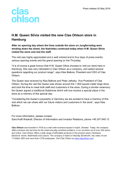 H.M. Queen Silvia visited the new Clas Ohlson store in Hamburg