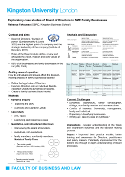 Exploratory case studies of Board of Directors in SME Family