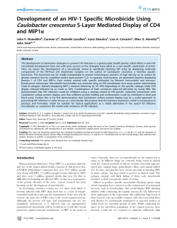 Development of an HIV-1 Specific Microbicide Using Caulobacter