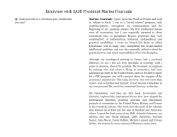 Interview)with)SASE)President)Marion)Fourcade)