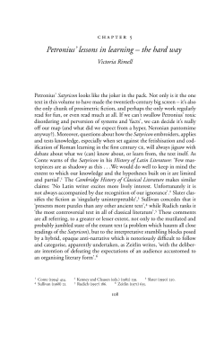 Petronius` lessons in learning &ndash; the hard way