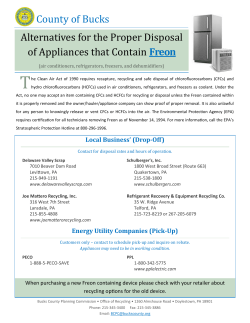 Alternatives for the Proper Disposal of Appliances that Contain