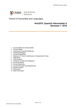 ARTS2570 Intermediate Spanish A