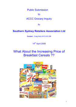 Late submission to the ACCC inquiry into grocery prices