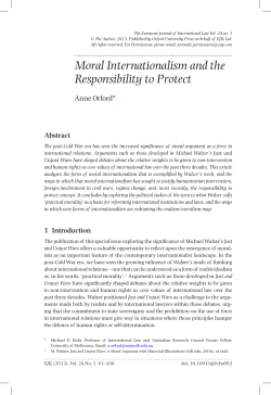 Moral Internationalism and the Responsibility to