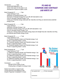 PE and KE Graphic Organizer