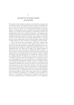 ELEMENTS OF RARE EARTH MAGNETISM