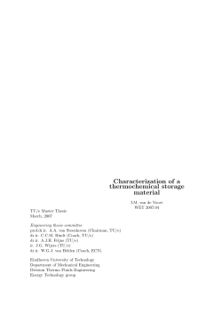 Characterization of a thermochemical storage material