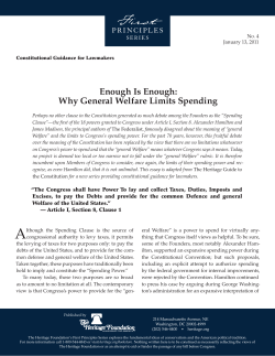 Enough Is Enough: Why General Welfare Limits Spending