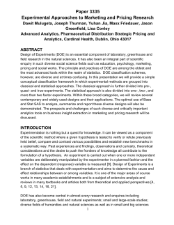 Paper 3335 Experimental Approaches to Marketing and Pricing
