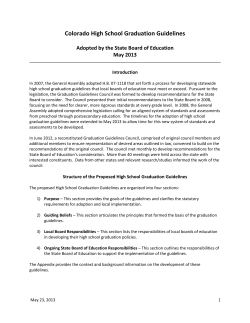Colorado High School Graduation Guidelines