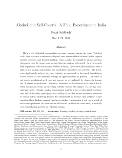 Alcohol and Self-Control: A Field Experiment in India