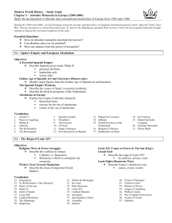 Modern World History – Study Guide Chapter 5 – Absolute
