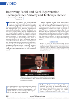 Improving Facial and Neck Rejuvenation Techniques: Key Anatomy