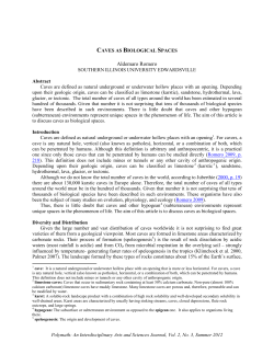 Caves as Biological Spaces.