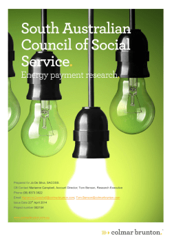 Prepared for Jo De Silva, SACOSS. CB Contact Marianne Campbell