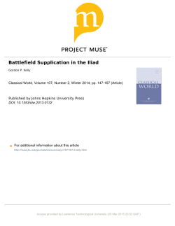 Battlefield Supplication in the Iliad