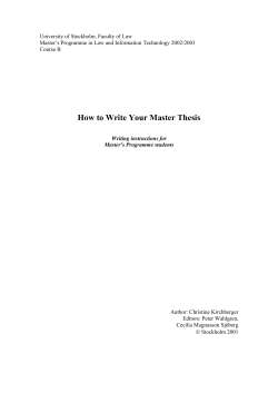 How to write your thesis