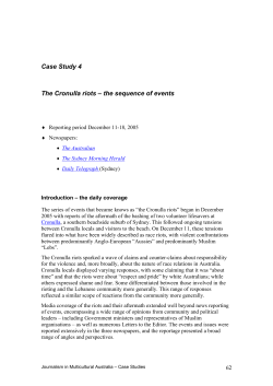 Case Study 4 The Cronulla riots &ndash; the sequence of events