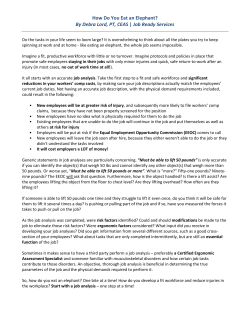 How Do You Eat an Elephant? By Debra Lord, PT, CEAS | Job