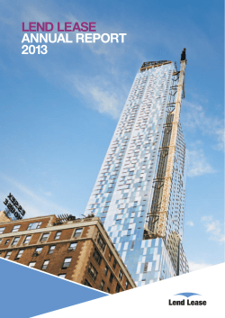 Lend Lease annuaL report 2013 - Investor Relations Solutions