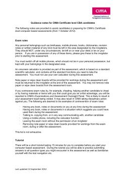 Guidance notes for CIMA Certificate level CBA candidates Last