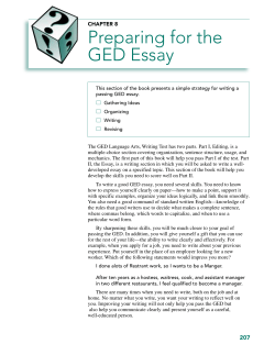 Preparing for the GED Essay