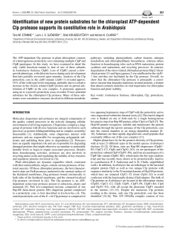 Identification of new protein substrates for the chloroplast ATP