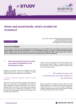 Green and social bonds: what`s at stake for investors?