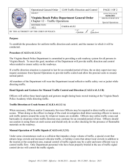 Virginia Beach Police Department General Order Chapter 12
