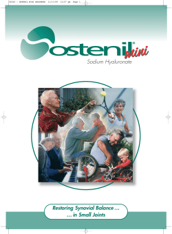 Sodium Hyaluronate - Reducing joint pain and restoring function