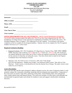 ASU 1201 Course Syllabus - Albany State University